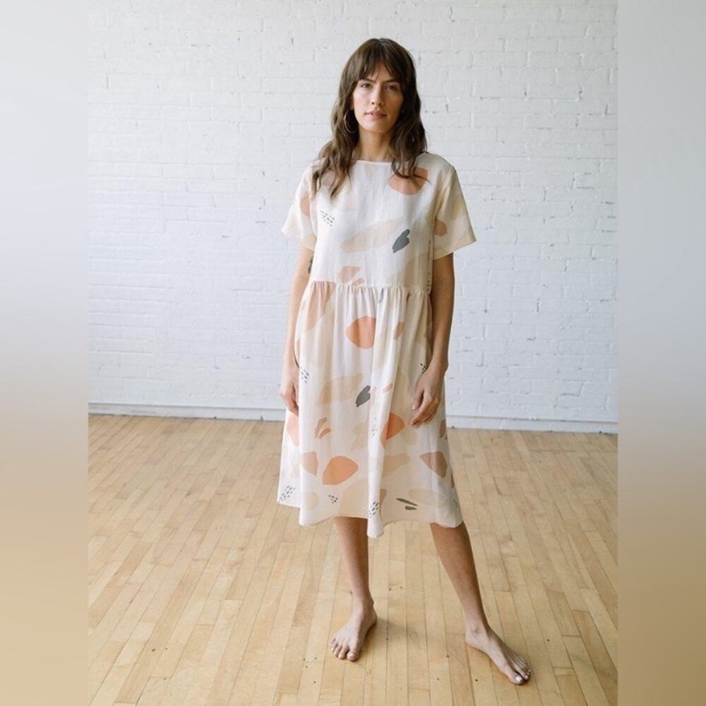 TRADLANDS XXS Nico Dress in Caroline print organic geometric
